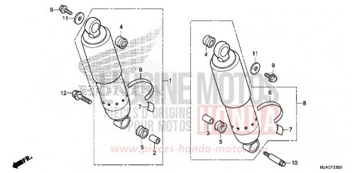 REAR CUSHION (VT750CS/C) VT750CSE de 2014